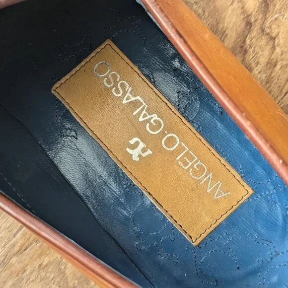 Angelo Galasso Handmade Embroidered Loafers, size 42 1/2
